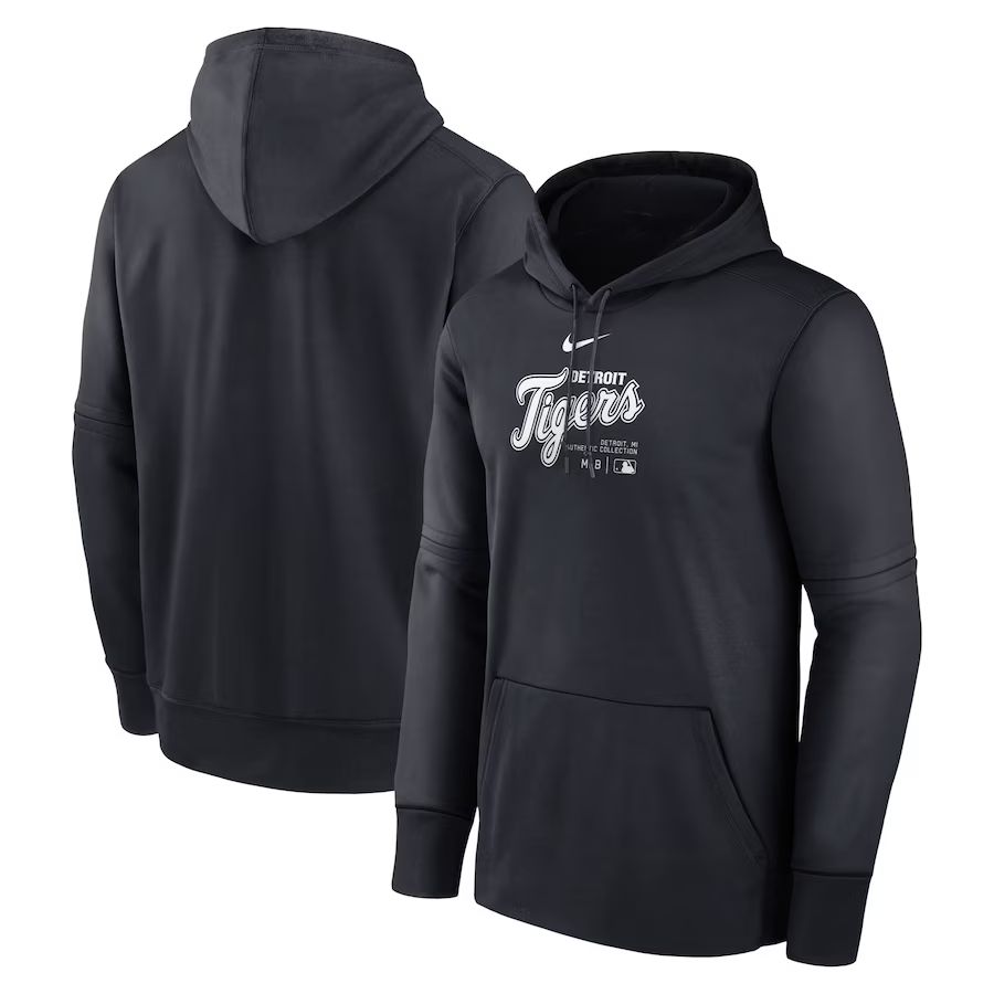 Men 2025 MLB Detroit Tigers Black Nike hoodie style 2->colorado rockies->MLB Jersey